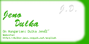 jeno dulka business card